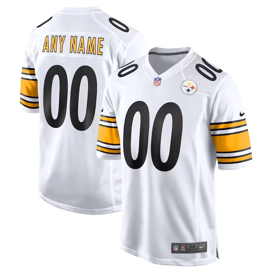 Men Pittsburgh Steelers Nike White Game Custom NFL Jersey->customized nfl jersey->Custom Jersey